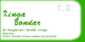 kinga bondar business card